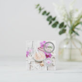 海の塩の蘭スパフラワーマッサージのアロマセラピー スクエア名刺 (スタンド正面)