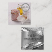 海の塩の蘭スパフラワーマッサージのアロマセラピー スクエア名刺 (正面/裏面)