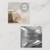 海の塩の蘭スパフラワーマッサージのアロマセラピー スクエア名刺 (正面/裏面)