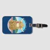 海の塩辛い毛を搭載するスコットランドの高地牛 ラゲッジタグ (正面横)