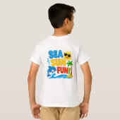 ☀️ 海の夏のグラフィック for ビーチキッズ 🌊 tシャツ (裏面フル)