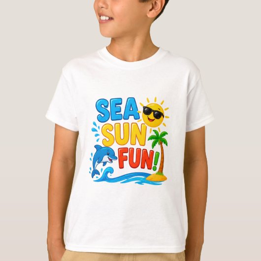 ☀️ 海の夏のグラフィック for ビーチキッズ 🌊 tシャツ (正面)