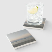 海の夏のボート大理石のコースター ストーンコースター (横)