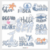 海の夏休み シール (シート)