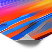 海の夕日に向けて帆船鮮やかを漕ぐ ポスター (角)