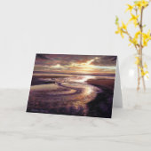 「海の夕日の渦巻き旋回」空白のノートカード カード (黄色い花)
