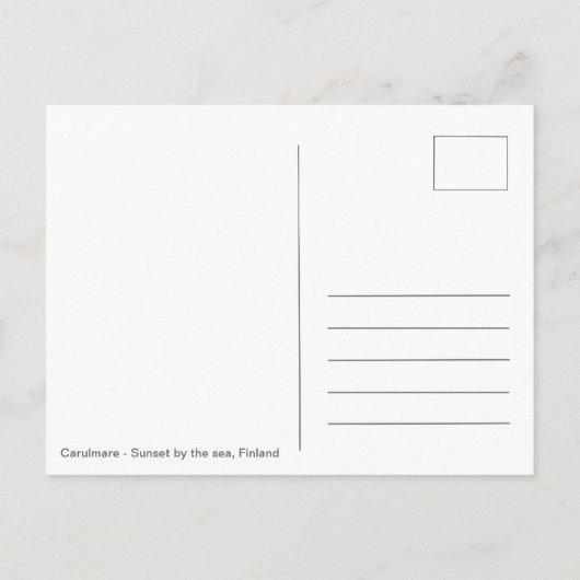 海の夕日フィンランドCC0157はがき ポストカード (裏面)
