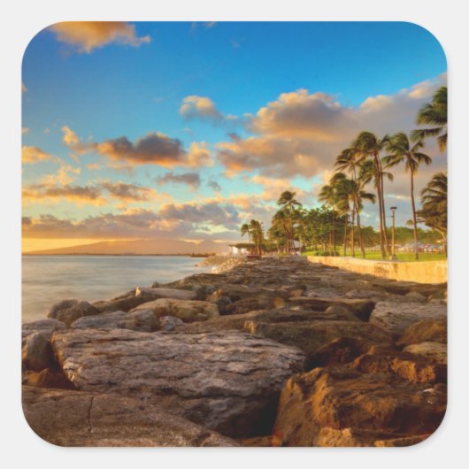 海の夕日 |オアフ スクエアシール (正面)