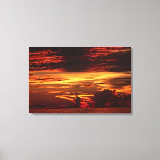 海の夕日 キャンバスプリント (正面)