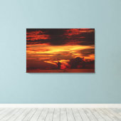 海の夕日 キャンバスプリント (インサイチュ (ウッドフロア))