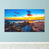 海の夕日 キャンバスプリント (インサイチュ (ウッドフロア))