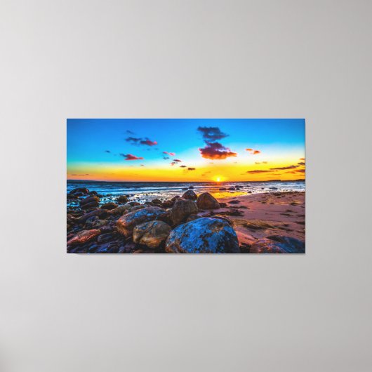 海の夕日 キャンバスプリント (正面)