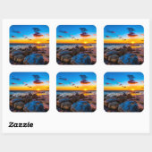 海の夕日 スクエアシール (シート)