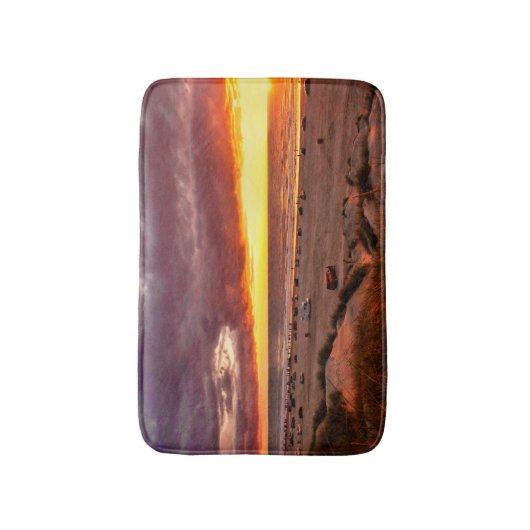 海の夕日 バスマット (正面縦)