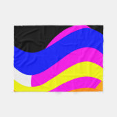 海の夕日 フリースブランケット (正面(横))