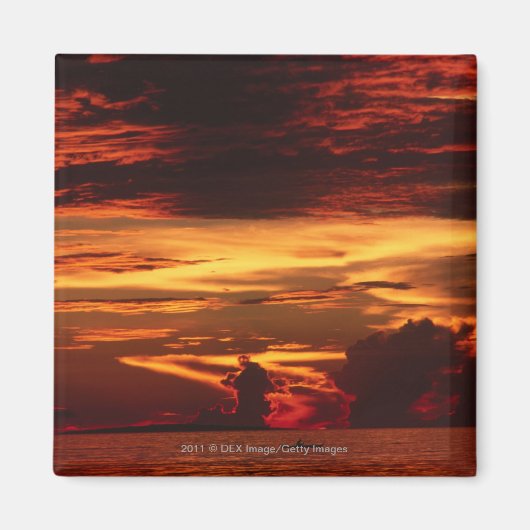 海の夕日 マグネット (正面)