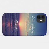 海の夕日：私は常にあなたと一緒にいる聖書の聖句 Case-Mate iPhoneケース (裏面(横))