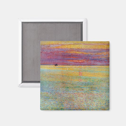 海の夕日(Childe Hasssam) マグネット (正面/裏面)