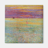 海の夕日(Childe Hasssam) マグネット (正面)