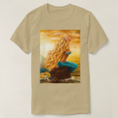 海の夕暮れ時の人魚 Tシャツ (デザイン正面)