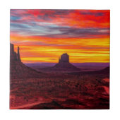 海の夕焼けの絶景 タイル (正面)