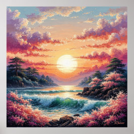 🌅 海の夕焼けデコレーションで海岸風の部屋をリフレッシュ 🎁 ポスター