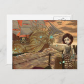 「海の夕焼け」のはがき ポストカード (正面/裏面)