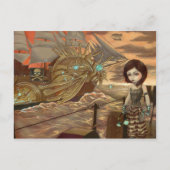 「海の夕焼け」のはがき ポストカード (正面)