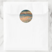 海の夕焼け by ピエール・ルノワール、ヴィンテージ ファインアート ラウンドシール (バッグ)
