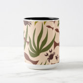 海の夢の魚とカニのマグカップ ツートーンマグカップ (中央)