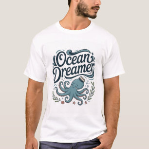 海の夢想家 タツノオトシゴと海の要素 Tシャツ