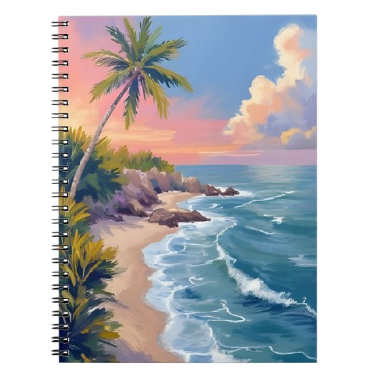 海の夢想 | 海岸 水彩画 海 ノートブック (正面)