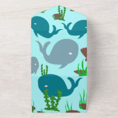 海の夢 手描き ベビー 招待状 海 (外側)