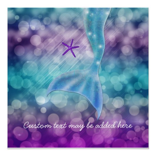 海の大きなポスターの下で魅了された人魚の尾 ポスター (正面)