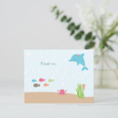 海の女の子のサンキューカードの下でかわいい サンキューカード (スタンド正面)