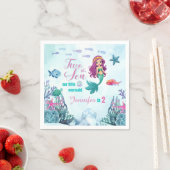 海の女の子のブルーマーメイド2日の誕生日 スタンダードカクテルナプキン (インサイチュ)