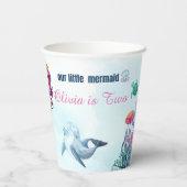 海の女の子のブルーマーメイド2日の誕生日 紙コップ (裏面)