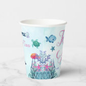 海の女の子のブルーマーメイド2日の誕生日 紙コップ (右)