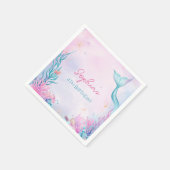 海の女の子の誕生日パーティーの下の人魚 スタンダードカクテルナプキン (角)