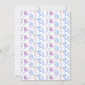 海の女の子の誕生日パーティーの下の人魚 招待状 (裏面)