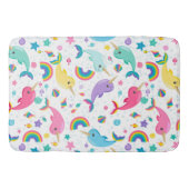 海の女の子の魚の下の虹のナかわいらしーホール バスマット (正面)
