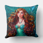 海の女神ニンフ・サイレン水彩画 クッション (裏面)
