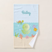 海の子どものトイレの名前でかわいい バスタオルセット (ハンドタオル)