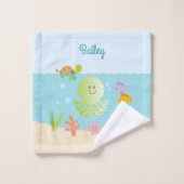 海の子どものトイレの名前でかわいい バスタオルセット (ウォッシュタオル)