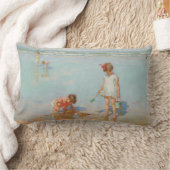 海の子ども(夏のビーチシーン) ランバークッション (ブランケット)