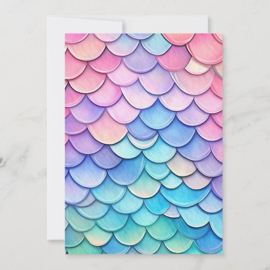 海の子の誕生日で可愛い人魚 招待状 (裏面)