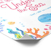 海の子供の下で最初の誕生日ウェルカムサイン ポスター (角)