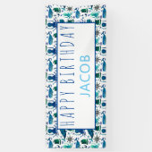 海の子供の下のハッピーバースデーの海洋の航海の 横断幕 (縦)