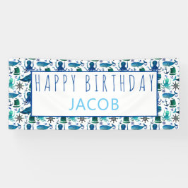 海の子供の下のハッピーバースデーの海洋の航海の 横断幕