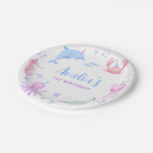 海の子供の下の最初の誕生日 ペーパープレート (アングル)